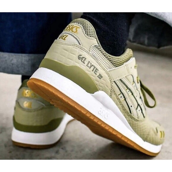 Asics Gel Lyte III Khaki Crocodile Lace Up Athletic Sneakers Men’s Sz 9 (W10.5)